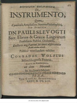 Disputatio Metaphysica, De Instrumento