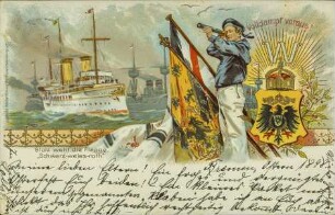 Volldampf voraus! - Stolz weht die Flagge "Schwarz-weiss-roth."