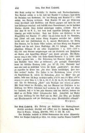 452-454 [Rezension] Levy, Ludwig, Das Buch Qoheleth