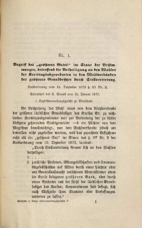 Entscheidungen des Preußischen Oberverwaltungsgerichts, 5. 1880
