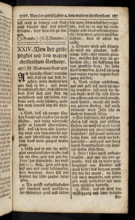 187-204, XXIV. Von der Gottseligkeit und dem wahren Christenthum überhaupt