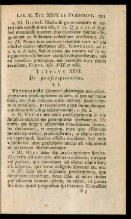 Titulus XXVI. De praescriptionibus.