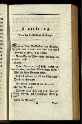 Einleitung. Von der Sittenlehre überhaupt.