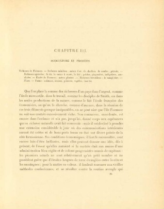 Chapitre III. Agriculture et produits