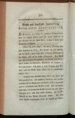 Sechs und dreißigste Beobachtung. Ueber einen Inguinalbruch.