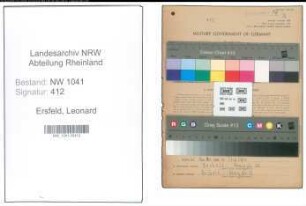 Entnazifizierung Leonard Ersfeld , geb. 08.01.1905 (Arzt)