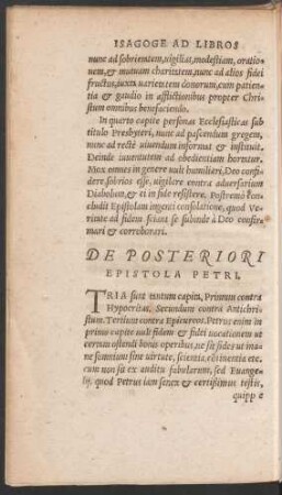 De Posteriori Epistola Petri.