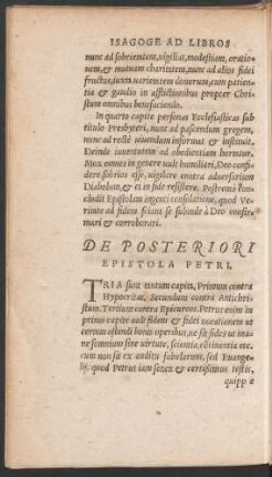 De Posteriori Epistola Petri.