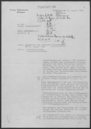 Onstmettingen: Inspektionsbericht 1966