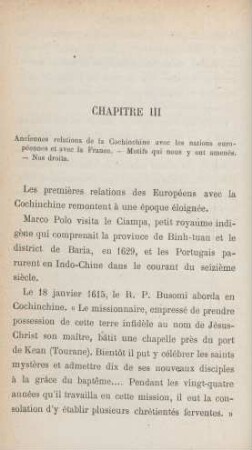 Chapitre III. Anciennes relations de la Cochinchine avec les nations européennes et avec la France ...