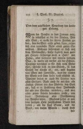 § 7. Von dem wirklichen Empfang der heiligen Oelung.