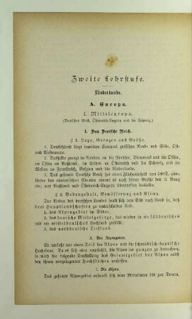 Zweite Lehrstufe. Länderkunde