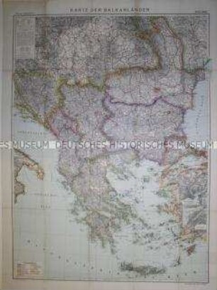 Karte des südlichen Balkans