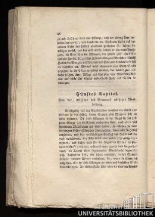 Fünftes Kapitel. Von der, während des Sommers nöthigen Bearbeitung