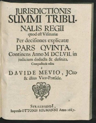 5: Continens Anno MDCLVII. in iudicium deducta & definita