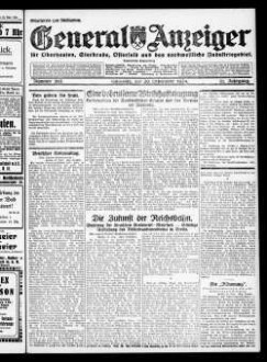 General-Anzeiger für Oberhausen, Sterkrade, Osterfeld und das nordwestliche Industriegebiet. 1921-1930