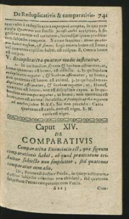 Caput XIV. De Comparativis.