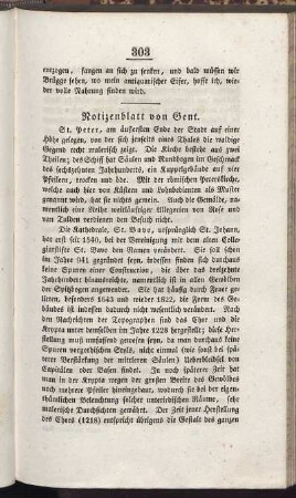 Notizenblatt von Gent.