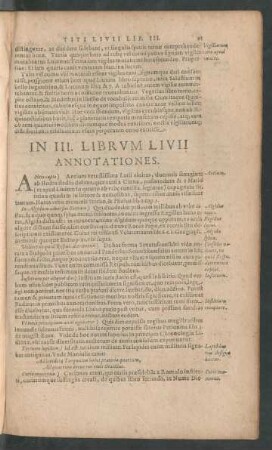 In III. Librium Livii Annotationes.
