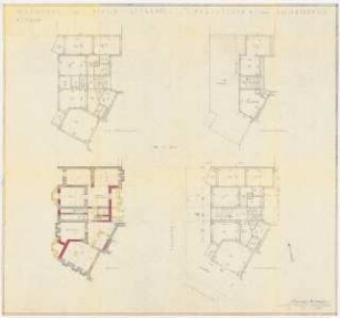 Wohnhaus Liliencronstraße/Presselstraße, Berlin-Steglitz: 4 Grundrisse Keller, Erdgeschoss, 1.-4. Obergeschoss, Dachgeschoss, 1:100