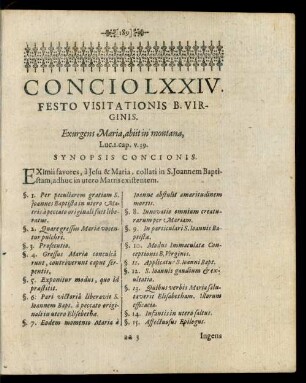 Concio LXXIV. Festo Visitationis B. Virginis.