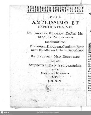 Viro Amplissimo Et Experientissimo
