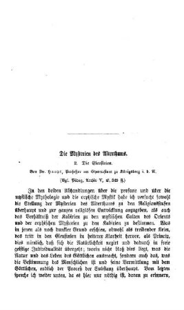 Die Mysterien des Alterthums