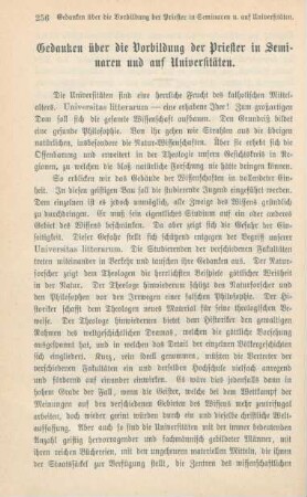 256-271 Gedanken über die Vorbildung der Priester in Seminaren und auf Universitäten