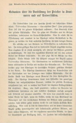 256-271 Gedanken über die Vorbildung der Priester in Seminaren und auf Universitäten