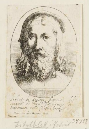 Bildnis eines Mannes, Titelblatt der Folge "14 Figuren nach Parmigianino"