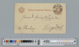 Postkarte an Friedrich Chrysander