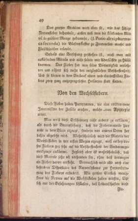 Von den Wechselfiebern