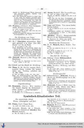 Symbolisch-Ritualistischer Teil