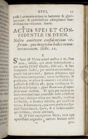 Actus Spei Et Confidentiæ In Deum - Actus Petitionis Ad Deum