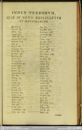 Index Verborum, Quae In Notis Explicantur Et Illustrantur