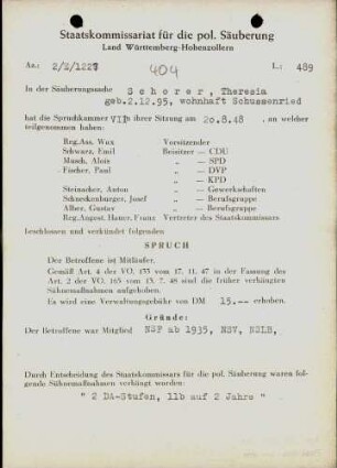 Schorer, Theresia