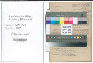 Entnazifizierung Josef Von Fritschen , geb. 11.05.1901 (Lehrer)