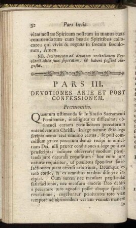 Pars III. Devotiones Ante Et Post Confessionem.