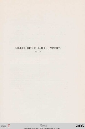 Silber des 18. Jahrhunderts (Nr. 1-51)