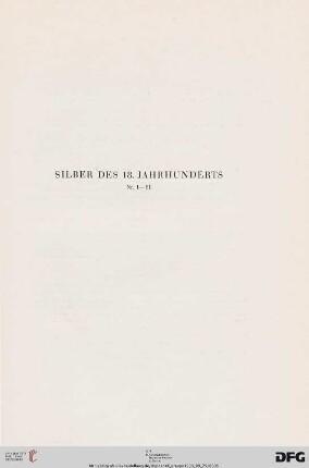 Silber des 18. Jahrhunderts (Nr. 1-51)