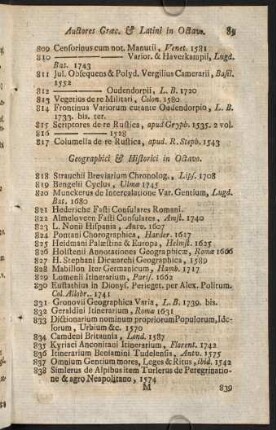 Geographici & Historici in Octavo.