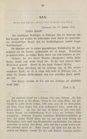 29-41, XXX. Briefe von Uhland, Kerner und Helmina von Chezy