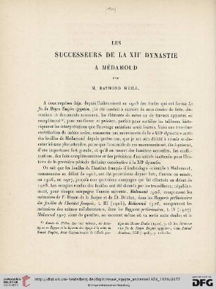 2: Les successeurs de la XIIe dynastie a Médamoud