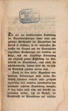 Die Verhältnisse der Staatsdiener nach rechtlichen Grundsätzen