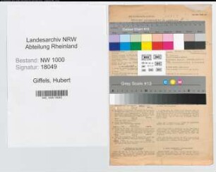 Entnazifizierung Hubert Giffels, geb. 30.05.1906 (Verw.Inspektor)