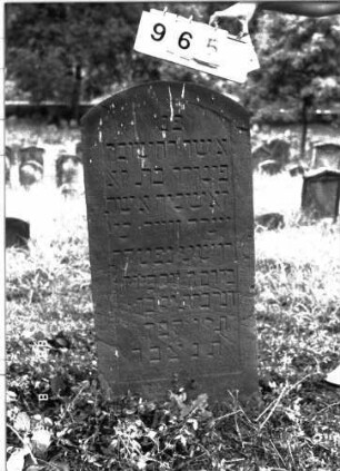 Grabstein 965 (Index: 100099125) Maße HxBxT: 105x51x8 cm: Grabstein 965