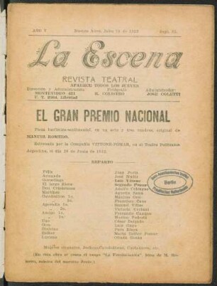 El gran premio nacional : pieza turfística-sentimental, en un acto y tres cuadros