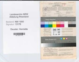 Entnazifizierung Henriette Deuster, geb. 16.08.1898 (Versich.Angest.)