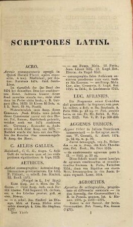 Handbuch der classischen Bibliographie, 2,1. Lateinische Schriftsteller ; 1, A - L