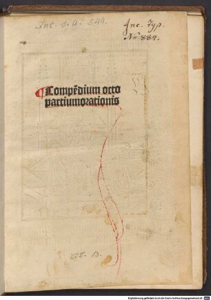 Compendium octo partium orationis : mit Gedicht "Scintilla in flammas ..."